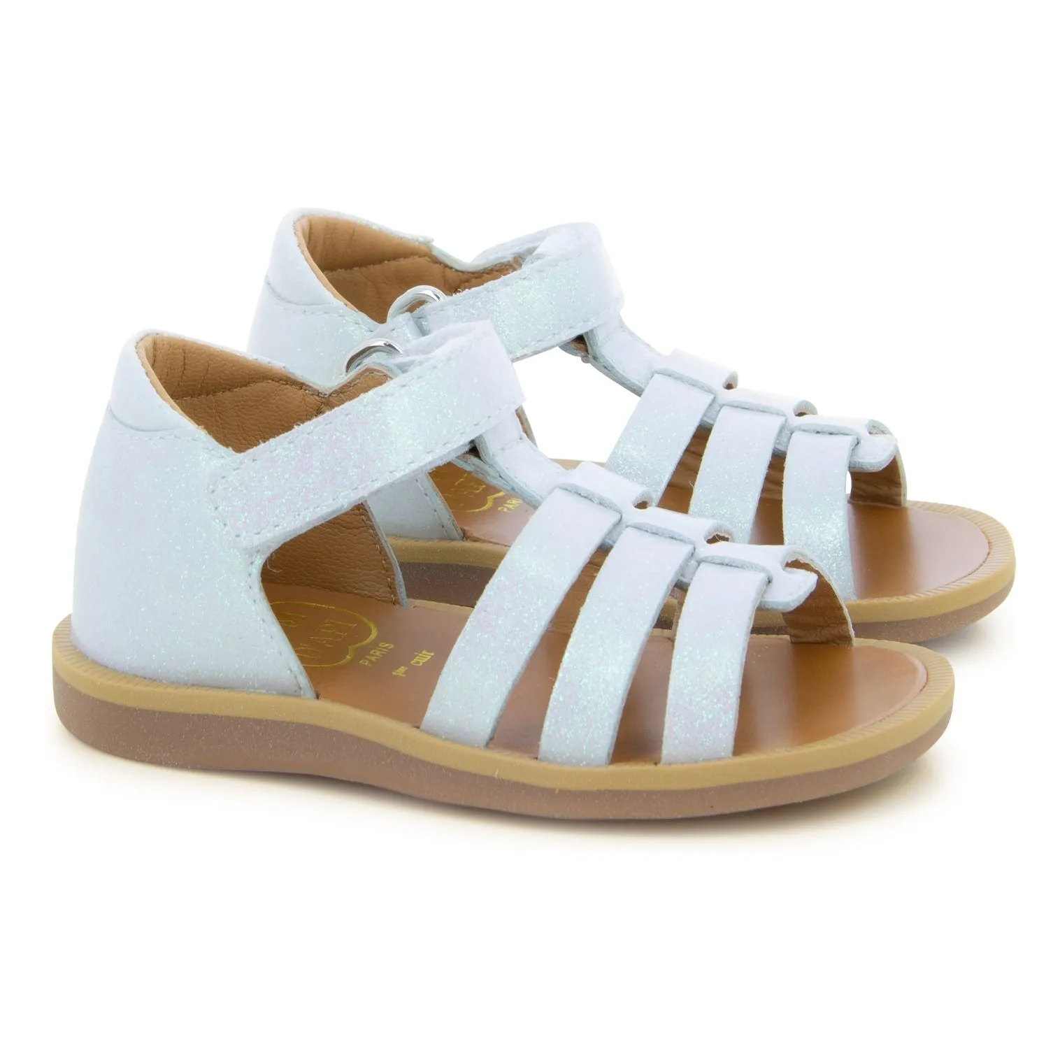 Pom D'api White Satin Poppy Strap Sandals