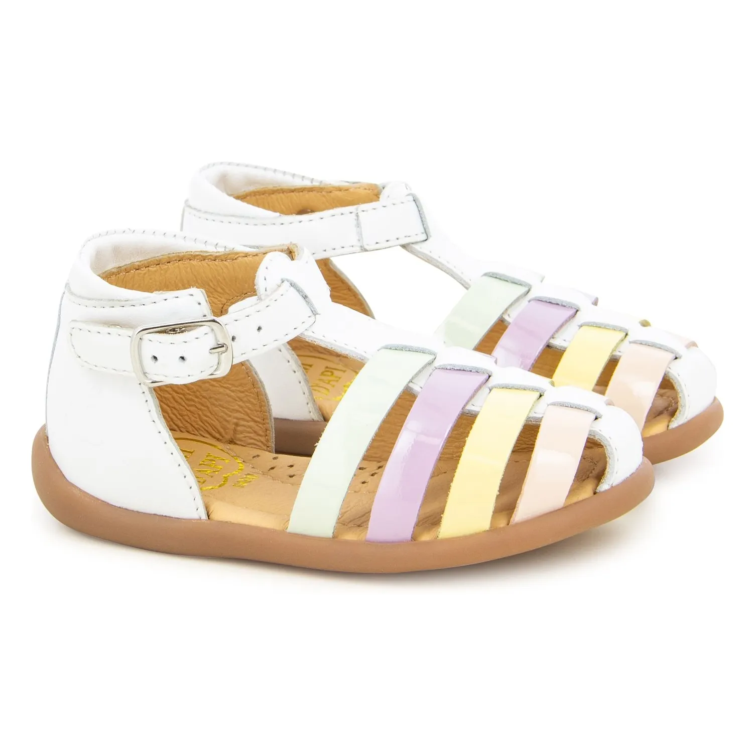 Pom D'api White Stand Up Strap Sandals