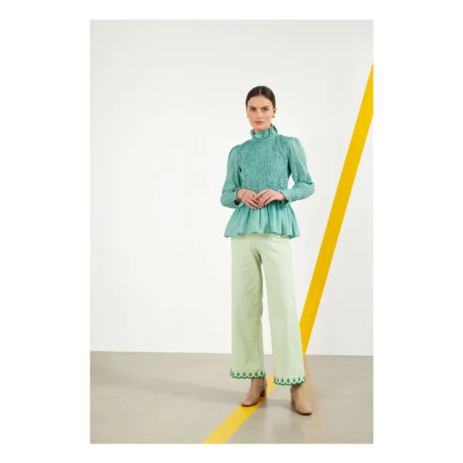 Aleria Stripes blouse | Green