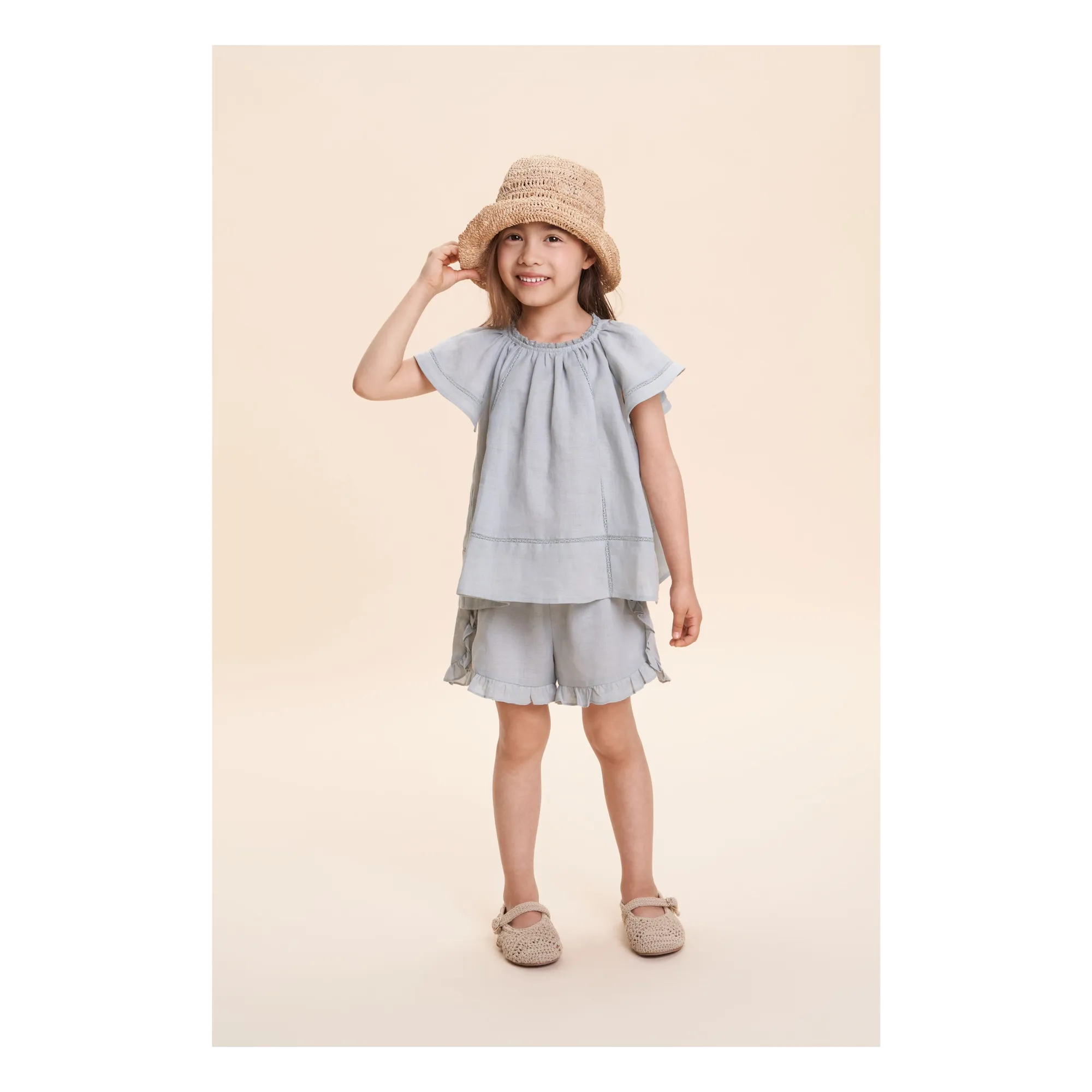 Misha blouse  | Celadon Blue- Product image n°1