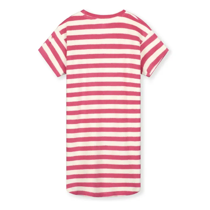 Robe Rayée Eponge Bio | Rose fuschia- Image produit n°1