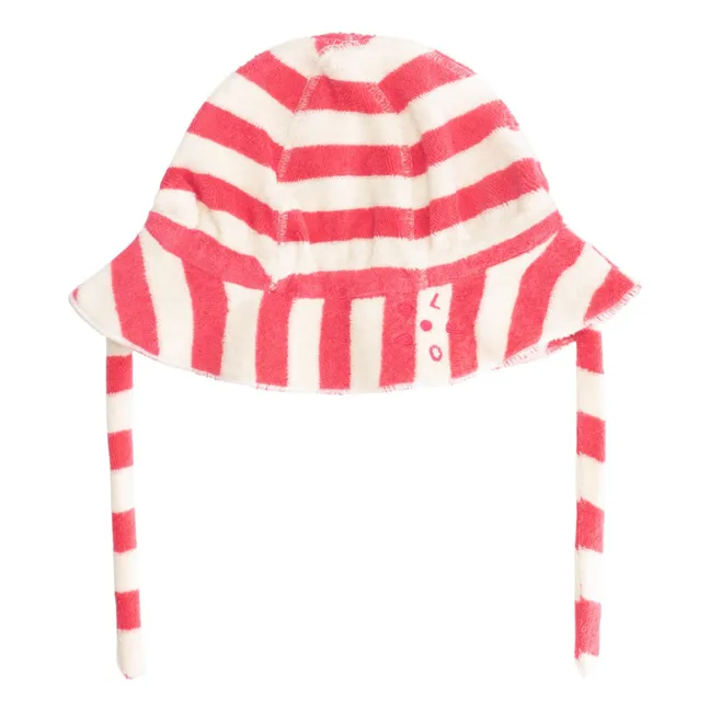 Organic terry striped hat | Fuchsia