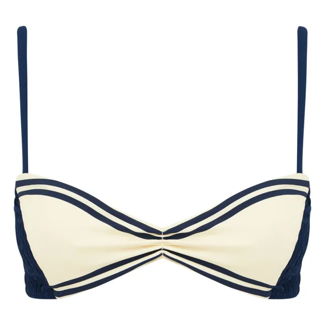 Marine-Trikotoberteil aus recycelten Fasern | Cremefarben