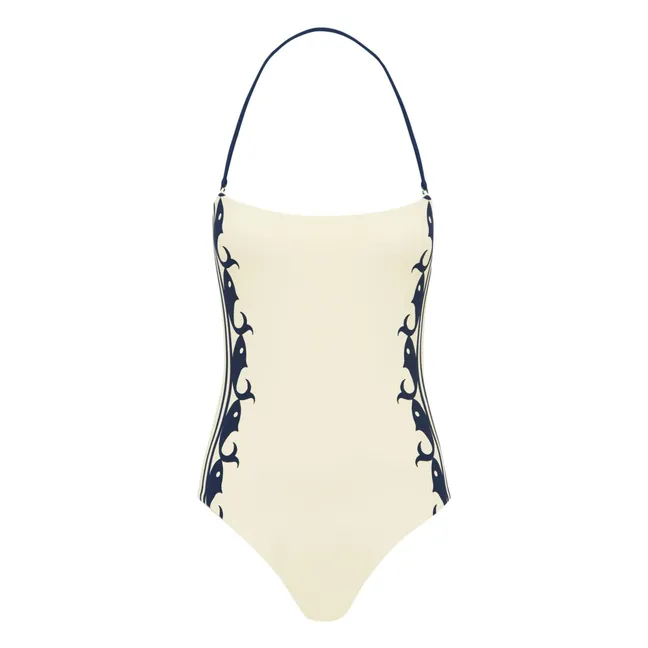 Maillot 1 Pièce Marine Fibres Recyclées | Crème