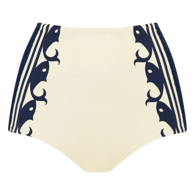 Recycled Fiber Navy Jersey Bottom | Cream