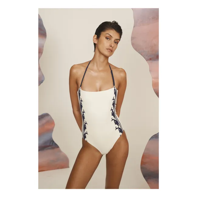 Maillot 1 Pièce Marine Fibres Recyclées | Crème