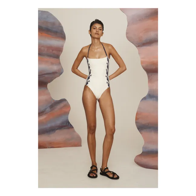 Maillot 1 Pièce Marine Fibres Recyclées | Crème