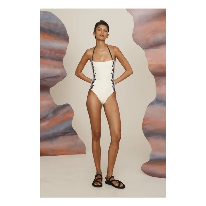 Maillot 1 Pièce Marine Fibres Recyclées | Crème- Image produit n°2