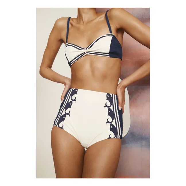 Recycled Fiber Navy Jersey Bottom | Cream