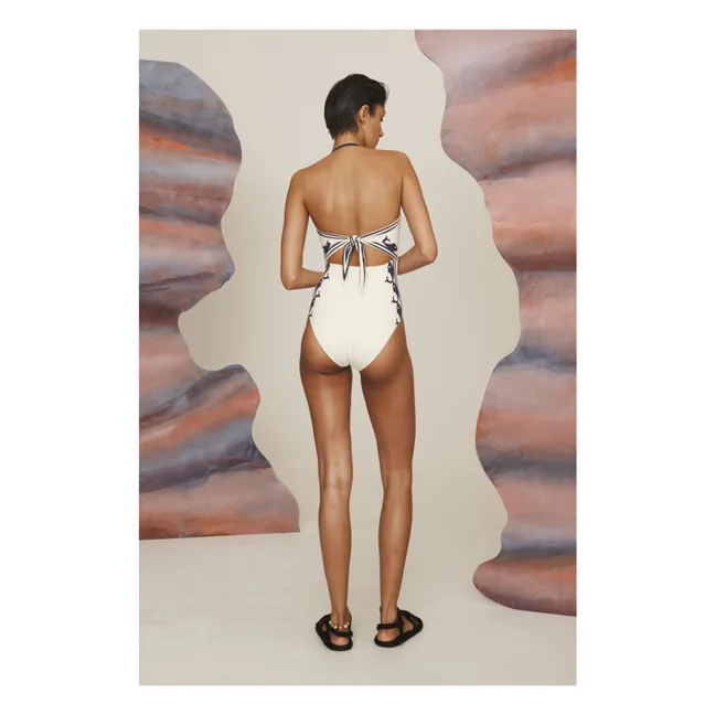 Maillot 1 Pièce Marine Fibres Recyclées | Crème