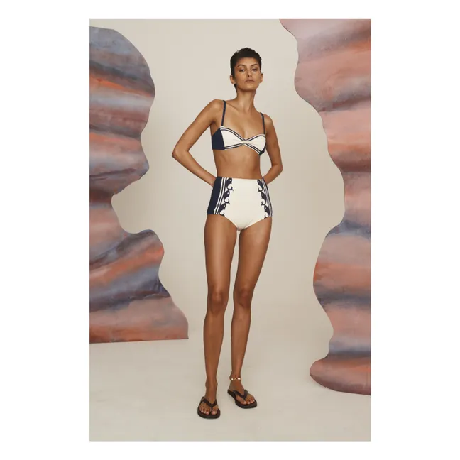 Marine-Trikotoberteil aus recycelten Fasern | Cremefarben