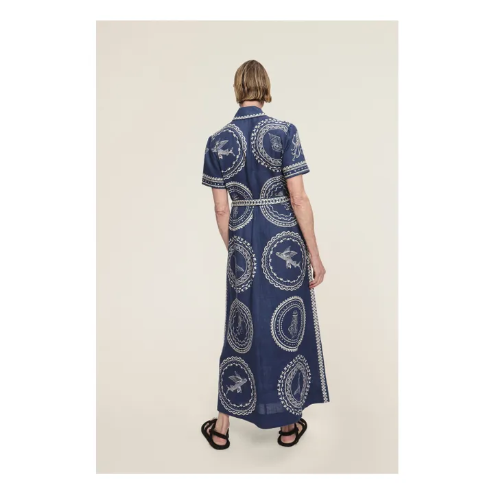 Oceane Linen Dress | Navy blue- Product image n°4