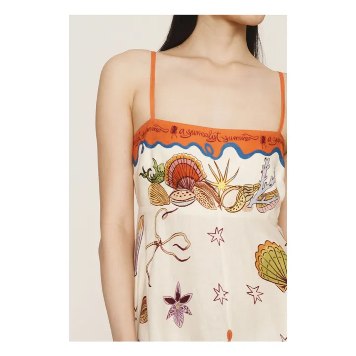 Surrealist Summer Linen Dress | Ecru- Product image n°5