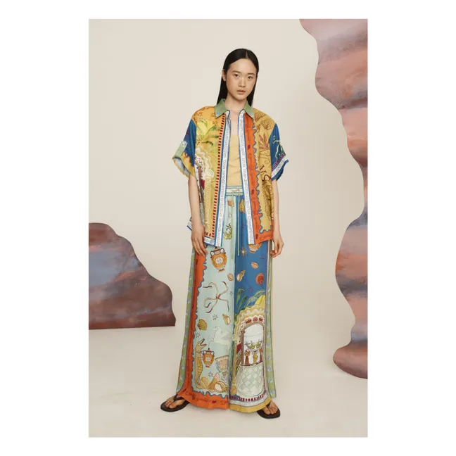 Surrealist Summer Linen Shirt | Yellow