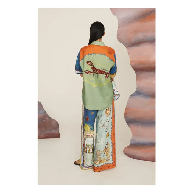 Surrealist Summer Linen Shirt | Yellow