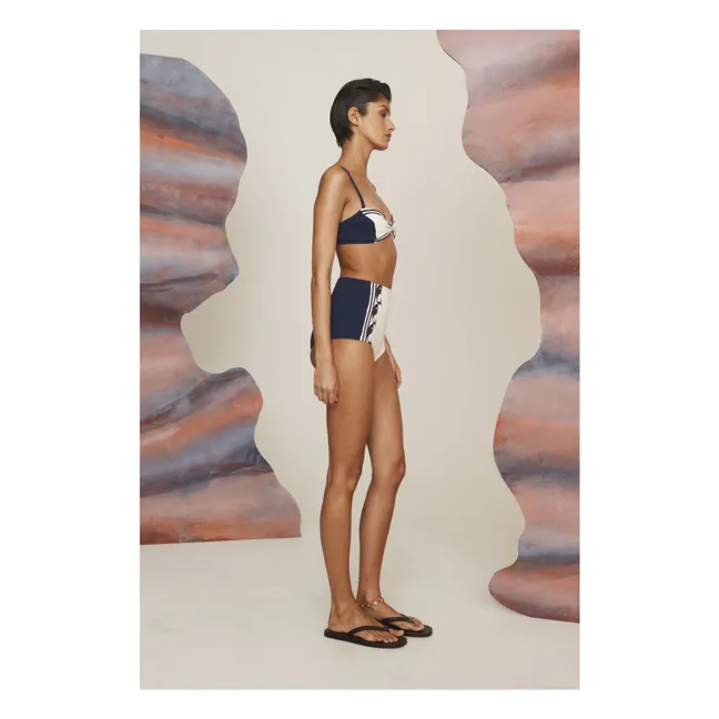 Recycled Fiber Navy Jersey Bottom | Cream