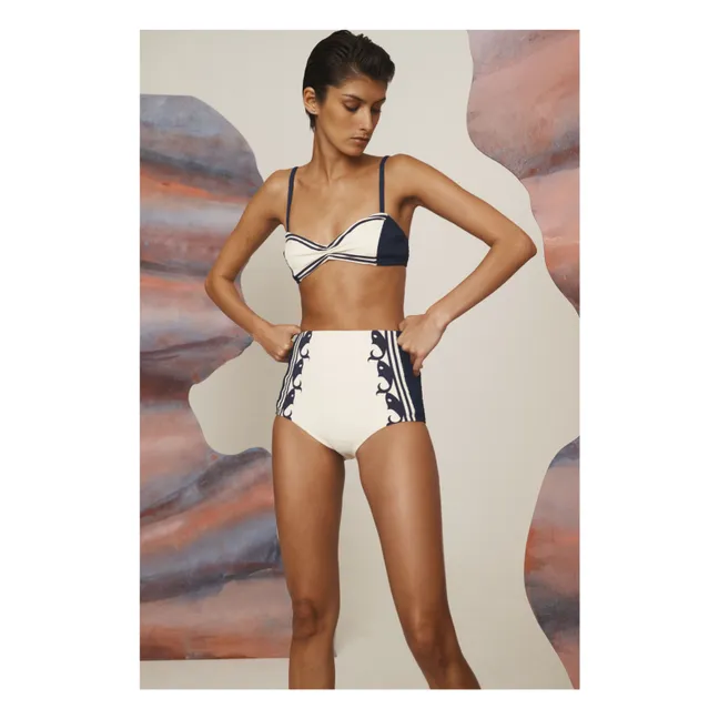 Recycled Fiber Navy Jersey Bottom | Cream