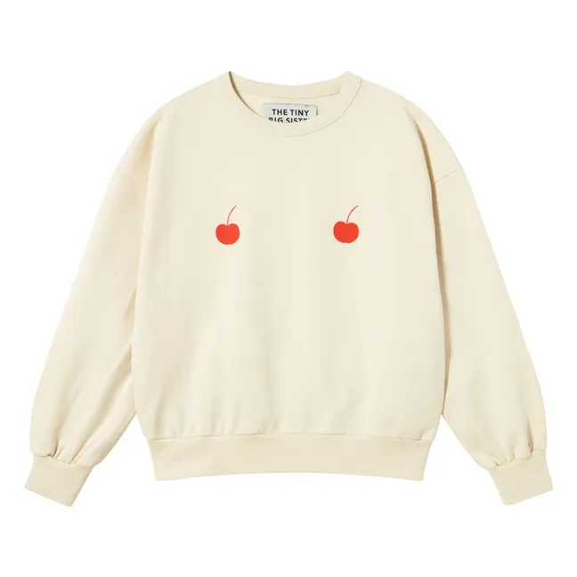 Felpa in cotone biologico Cherries | Beige