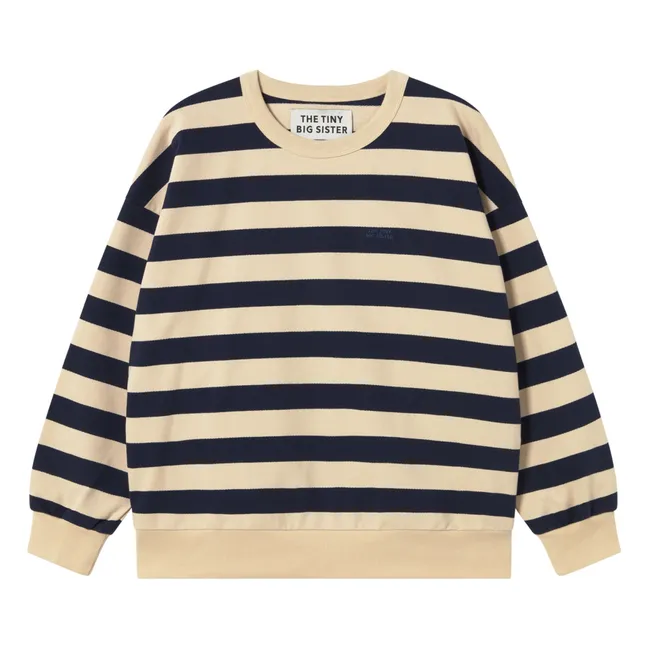 Gestreiftes Sweatshirt | Navy