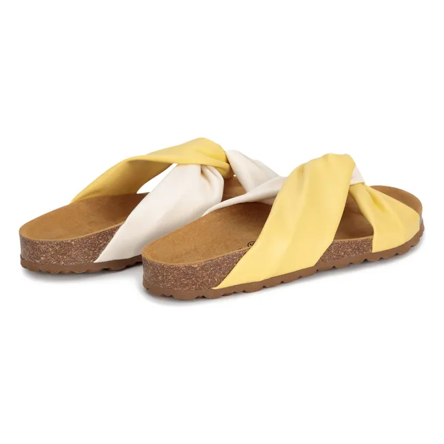 Sandales Color Block Cuir - Collection Femme | Jaune