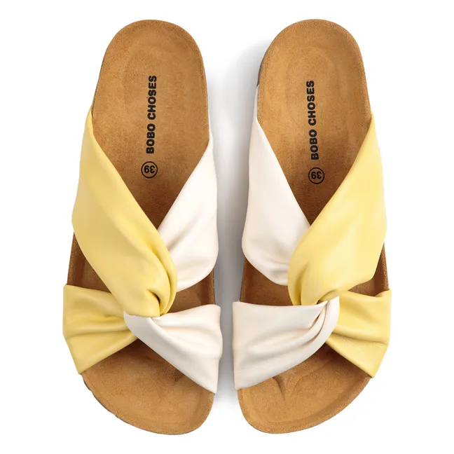 Sandales Color Block Cuir - Collection Femme | Jaune