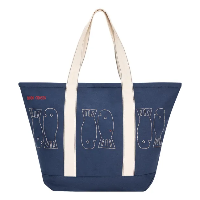 Bolsa de la compra Lucky Fish Algodón orgánico - Colección Mujer | Azul Marino