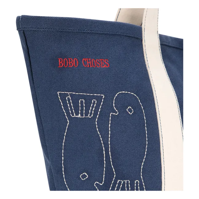 Bolsa de la compra Lucky Fish Algodón orgánico - Colección Mujer | Azul Marino