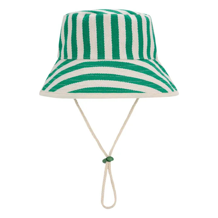 Bob Rayures Coton Recyclé - Collection Femme | Vert- Image produit n°4