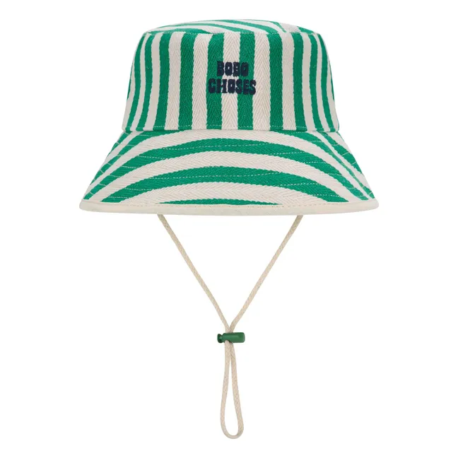 Bob a righe in cotone riciclato - Collezione donna | Verde