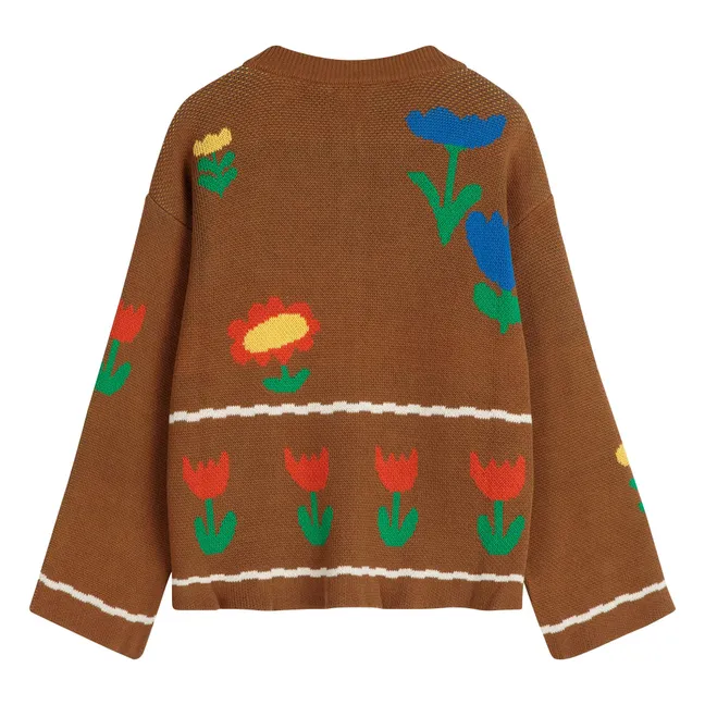 Garden Party Organic Cotton Cardigan - Women's Collection | Brown