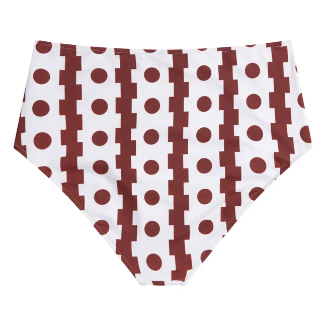 Bañador slip geométrico de fibras recicladas - Colección Mujer | Marrón