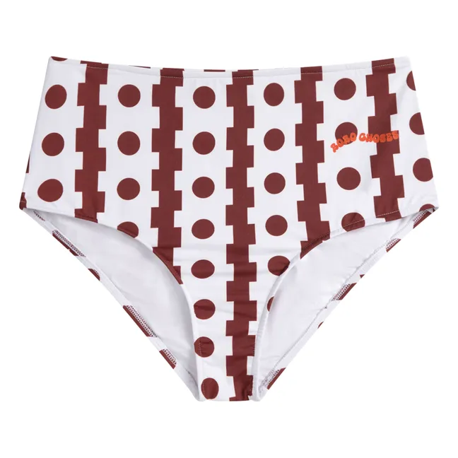 Bañador slip geométrico de fibras recicladas - Colección Mujer | Marrón