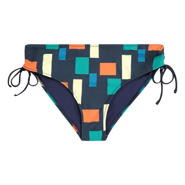 Bañador de fibras recicladas Color Block - Colección Mujer | Azul Marino