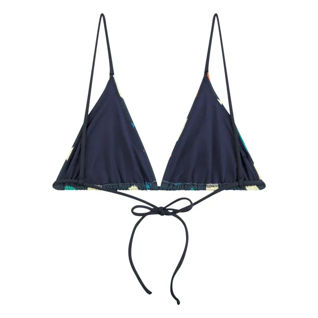 Color Block Recycled Fiber Swimsuit Top - Women's Collection | Navy blue