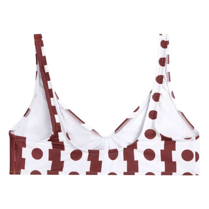 Haut de Maillot Géométrique Fibres Recyclées - Collection Femme | Marron- Image produit n°3