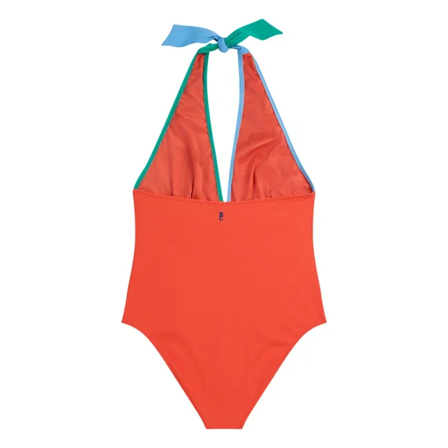 Color Block V-Neck 1-Piece Swimsuit - Women's Collection | Orange