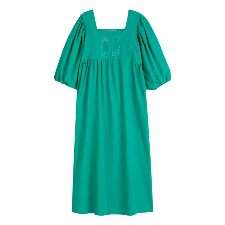 Robe Couple Fish Coton Bio et Recyclé - Collection Femme | Vert- Image produit n°0