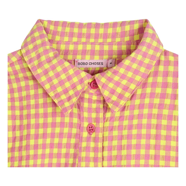 Vestido de fibras recicladas Vichy - Colección Mujer | Rosa
