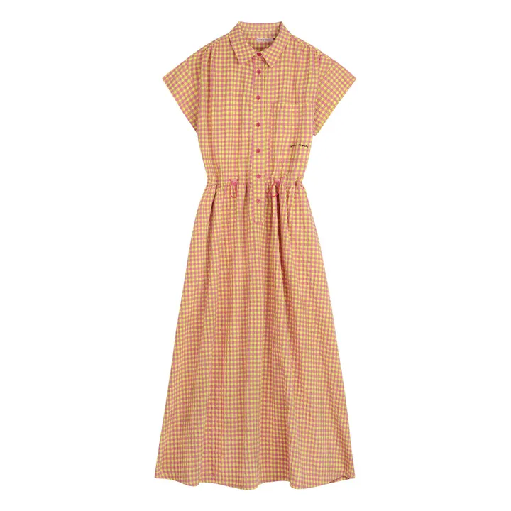 Robe Vichy Fibres Recyclées - Collection Femme | Rose- Image produit n°0