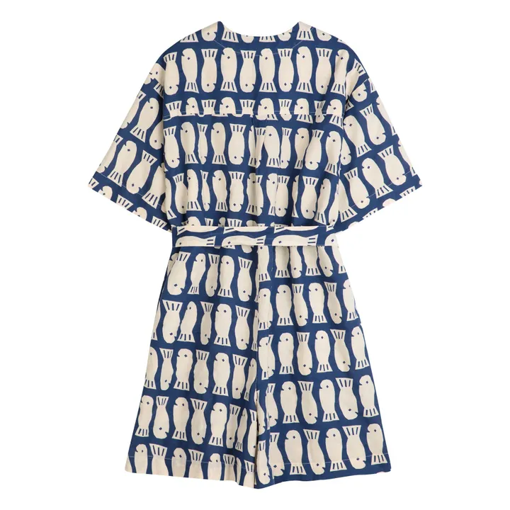 Combishort Lucky Fish Lin et Coton - Collection Femme | Bleu marine- Image produit n°3