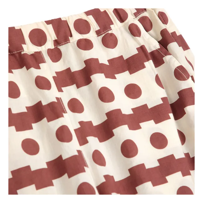 Pantalones geométricos Velo de algodón orgánico - Colección Mujer | Marrón