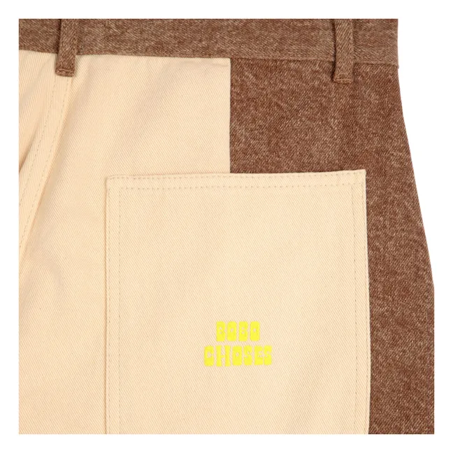 Jeans in cotone organico a blocchi di colore - Collezione Donna | Giallo chiaro