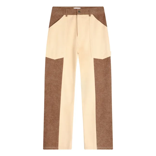 Jeans in cotone organico a blocchi di colore - Collezione Donna | Giallo chiaro