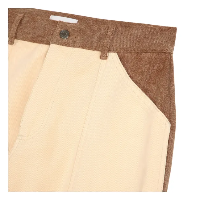 Jeans in cotone organico a blocchi di colore - Collezione Donna | Giallo chiaro
