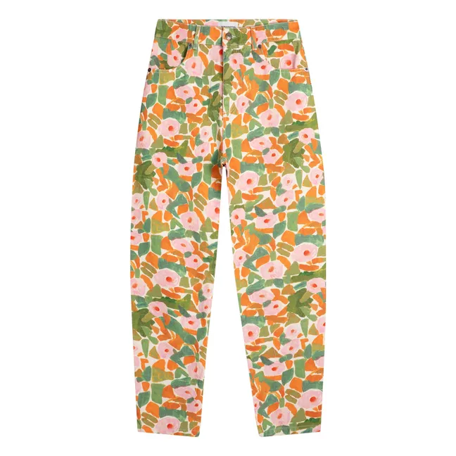 Jeans floreali in cotone biologico - Collezione Donna | Verde