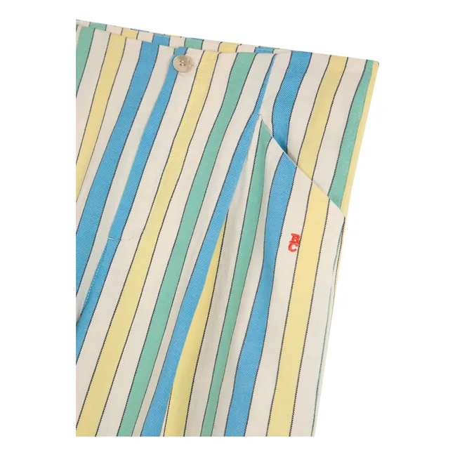 Pantalon Rayures Coton Bio et Recyclé - Collection Femme | Bleu
