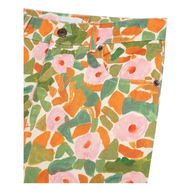 Jeans floreali in cotone biologico - Collezione Donna | Verde