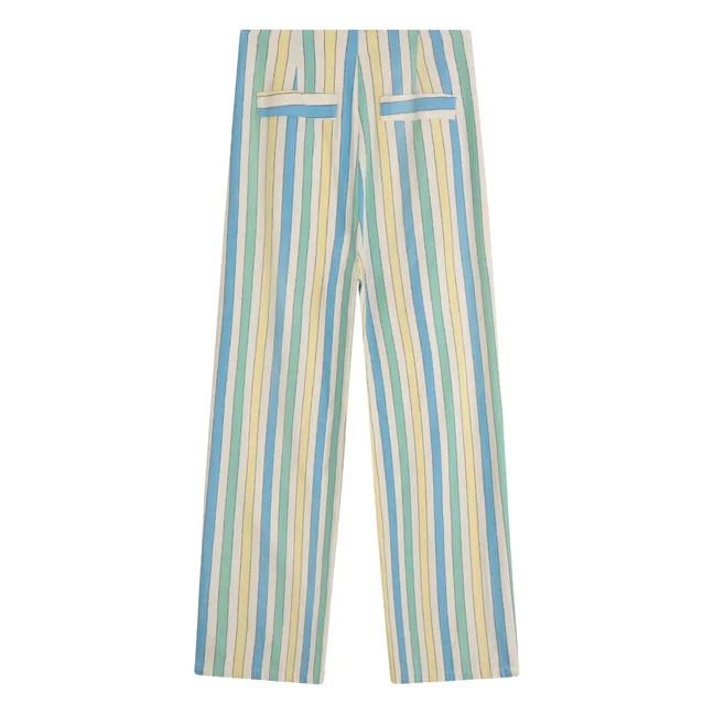Pantalon Rayures Coton Bio et Recyclé - Collection Femme | Bleu