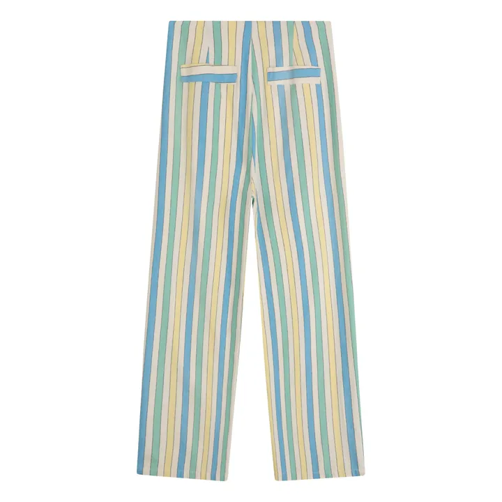 Pantalon Rayures Coton Bio et Recyclé - Collection Femme | Bleu- Image produit n°3