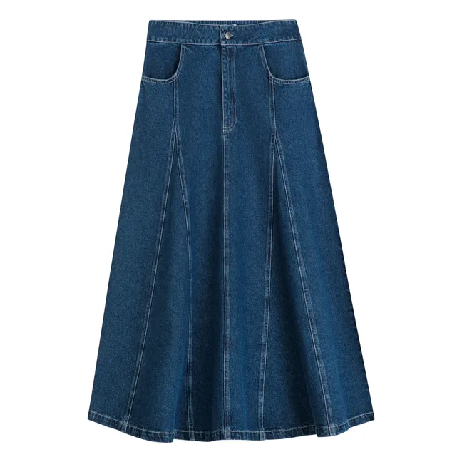 Falda vaquera acampanada - Colección Mujer | Azul